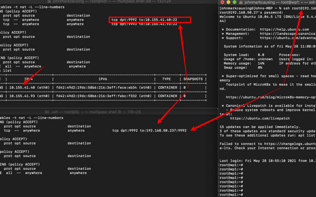 SSH iptables redirect